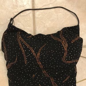 JS Boutique black w goldish brown embellishments